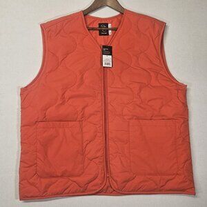 Original Use Men Quilted  Hunting Vest  Size XL Full Zip-Up Padded Orange